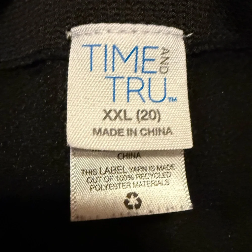 Time and Tru Youth Classic Black Lined Leggings Size XXL (20) New Without Tag